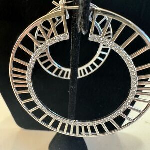 Swarovski Silver Lace Hoop Earrings